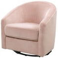 thumbnail image 6 of Home Square 2 Piece Swivel Upholstered Velvet Glider Set in Blush Pink, 6 of 10