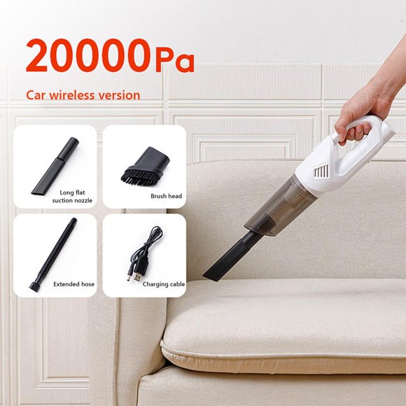 Feltree Cordless Handheld Car Vacuum Cleaner with 20000Pa Strong Suction, 360° Rotating Brush for Vehicle & Home Use, Lightweight Portable Cleaning System