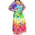 thumbnail image 5 of HAPPY BAY Women's Loungewear African Beach Maxi Plus Size Kaftan Casual Long Slit Dress Caftan Dresses for Women One Size Hibiscus Red, Blossom, 5 of 5