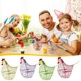 thumbnail image 1 of Decoración de cocina con forma de pollo con cesta de huevos de hierro | Almacenamiento en malla verde | Lámpara de viento de arte de hierro con llave | Uso múltiple para ajo, jengibre, buffet, 1 of 9