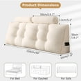 thumbnail image 2 of ANMINY Headboard Pillow Reading Pillow with 2 Neck Rolls | Teddy Velvet Fabric, Plump PP Cotton Fill | Side Pocket, Removable Cover | Support for Back, Neck & Lumbar, 2 of 8