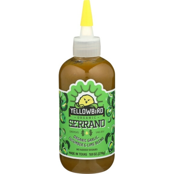 Pack of 6 Yellowbird Serrano Sauce Condiment 9.8 oz