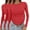 Red, variant on 3 Piece Womens Y2K Long Sleeve Tee Slim Fit Round Neck Cropped Layering Top Modern Streetwear Style
