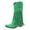 Green, variant on ZMHEGW Boots For Women Comtable Pull On Heel Pointed Toe Fringed Western Knee High Mid Boots Shoes