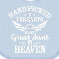 thumbnail image 4 of Inktastic Handpicked for Earth by My Great Aunt in Heaven Boys or Girls Baby Bib, 4 of 4