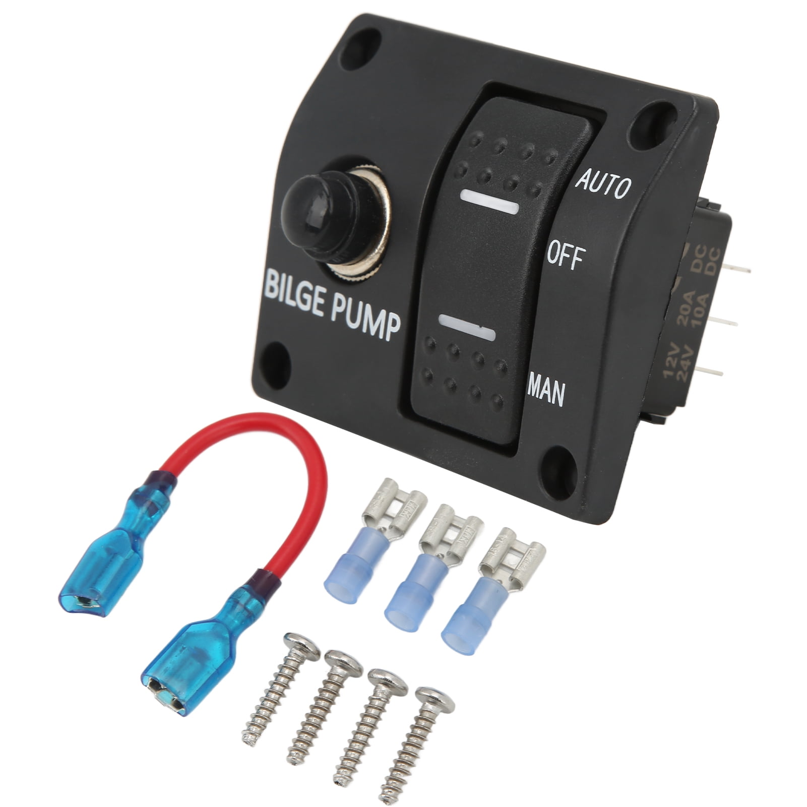Brrnoo Bilge Pump Rocker Switch,3 Way Bilge Pump Switch Panel 12V 24V