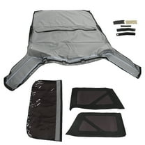 SEBLAFF Black Diamond Soft Top with Tinted Rear and Side Windows Replacement for Jeep Wrangler JK 2 Door 2010-2017