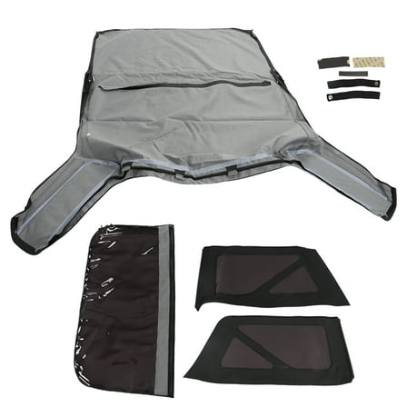 SEBLAFF Black Diamond Soft Top with Tinted Rear and Side Windows Replacement for Jeep Wrangler JK 2 Door 2010-2017