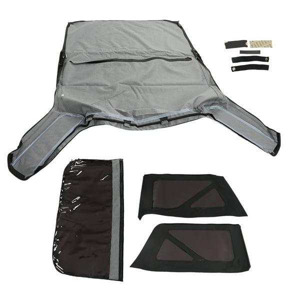 SEBLAFF Black Diamond Soft Top with Tinted Rear and Side Windows Replacement for Jeep Wrangler JK 2 Door 2010-2017