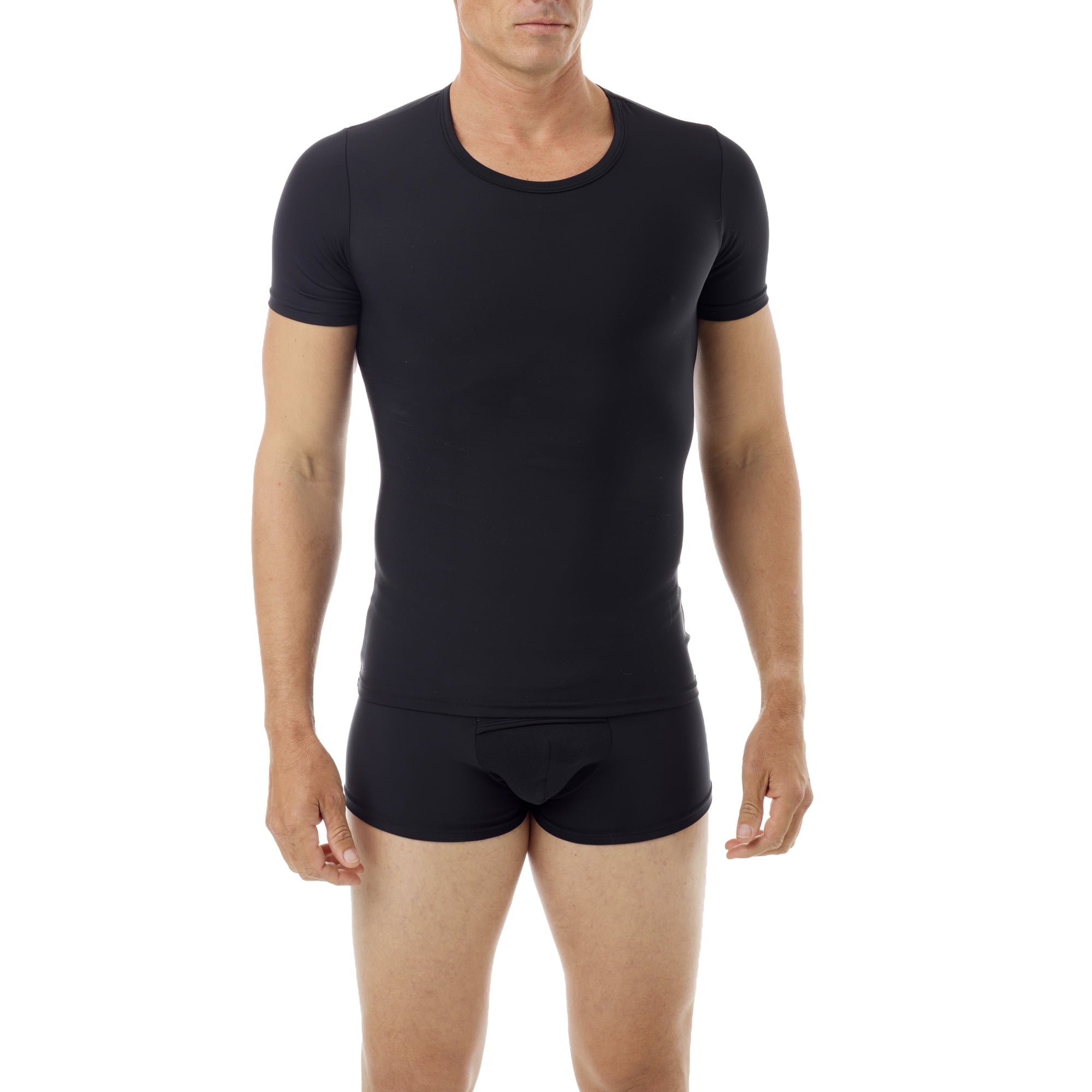 Underworks Microfiber Compression Crew Neck Light Compression T-shirt with Short Sleeves
