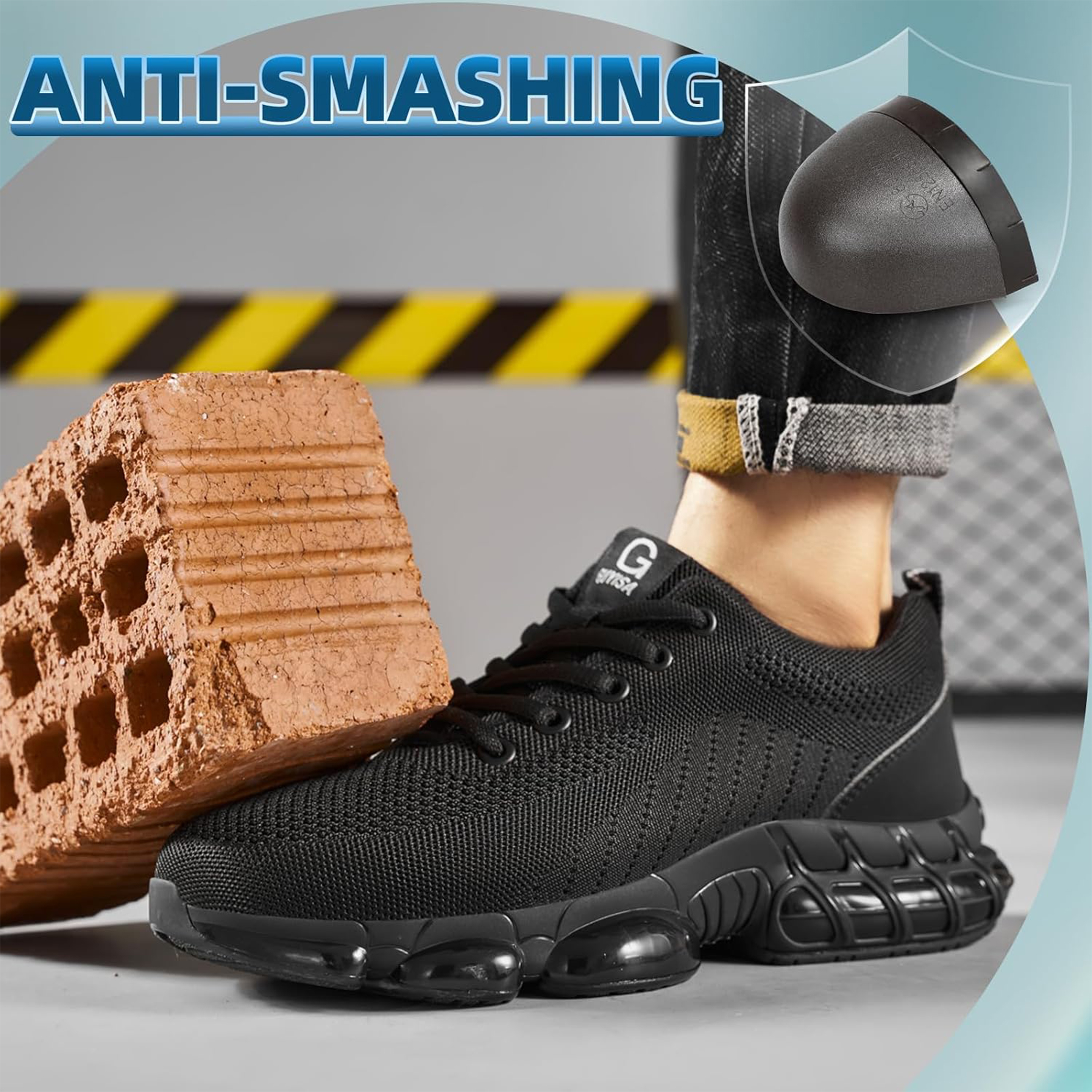 XQJ Steel Toe Work Shoes Lightweight Safety Sneakers photo 3