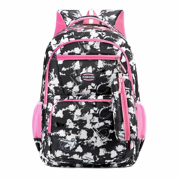Juaoua School Backpack for Teen Girls and Boys, Large Laptop Bookbag, Casual Daypack,Pink