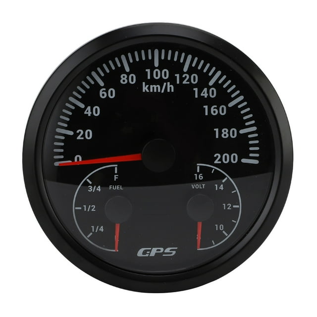 110mm 3 - in - 1 GPS Speedometer Odometer with Voltmeter Fuel Level Gauge for RV Yacht Truck Red Backlight