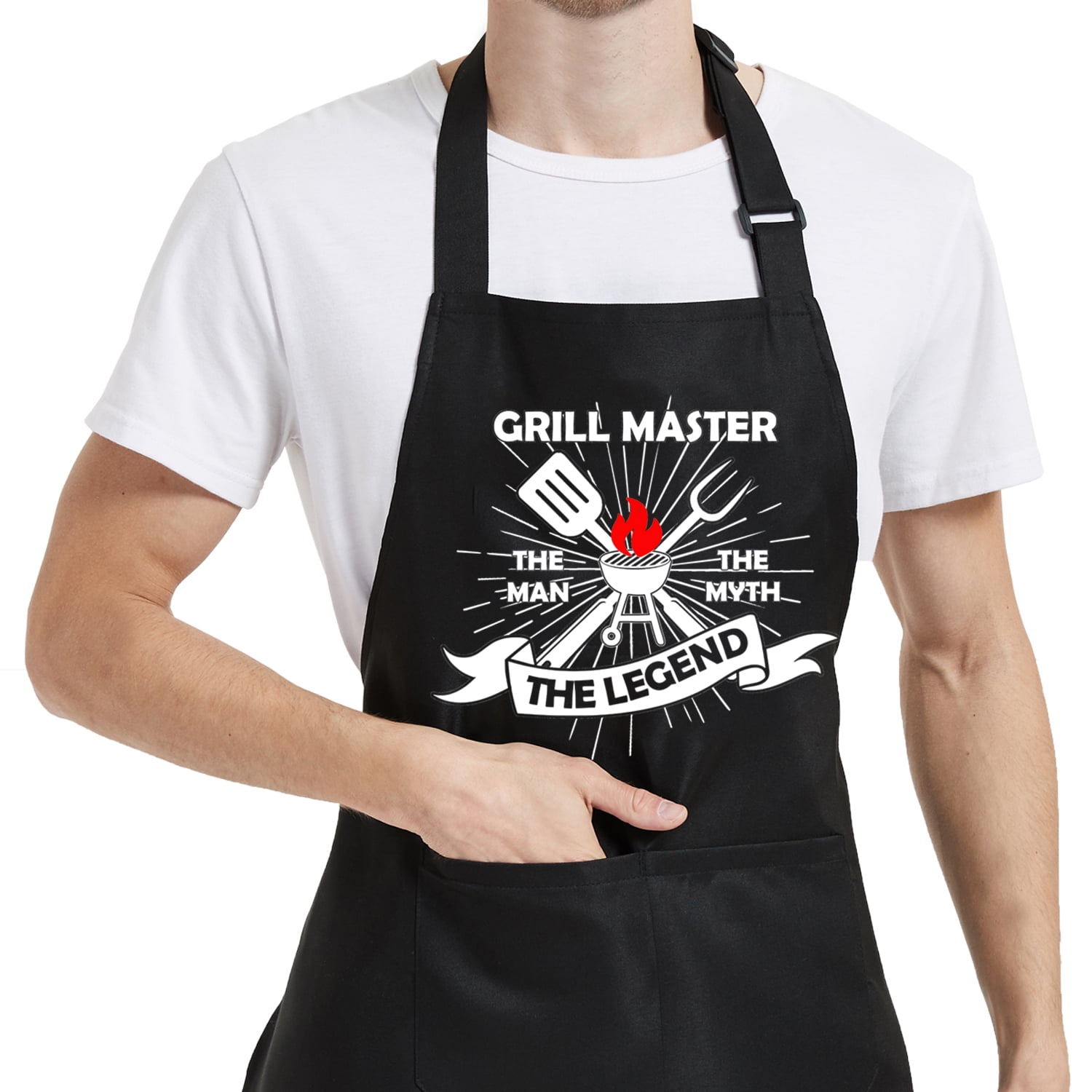 Grembiule Da Cucina Uomo 'Il Re Del Barbecue' - Impermeabile, Regolabile, Tasche, Regalo Perfetto Per Papà