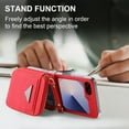 thumbnail image 5 of Dteck for Samsung Galaxy Z Flip 6 Wallet Case, Crossbody Zipper Purse with Credit Card Slot Holder PU Leather Adjustable Lanyard Detachable Strap Wrist for Women Men,Red, 5 of 8