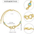 thumbnail image 2 of CACA LADY Women's Bracelet 925 Sterling Silver Birthstone Jewelry Cubic Zirconia Double Heart Chain Suitable Gift for Mom, Wife, Friends, Bride, Valentine's Day, Christmas, Birthday, Mother's Day, 2 of 5