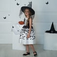thumbnail image 2 of Disfraz de Halloween con sombrero de bruja, estampado de calavera y calabaza fantasma, para fiesta de disfraces, 2 of 5