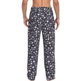 thumbnail image 3 of Uemuo Daisies Flowers Pattern Men's Wide Leg Palazzo Lounge Pants with Pockets Light Weight Loose Comfy Casual Pajama Pants-Medium, 3 of 9