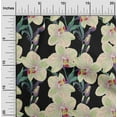 thumbnail image 1 of oneOone Cotton Flex Fabric Leaves & Orchids Floral Print Fabric BTY 40 Inches Wide, 1 of 4