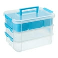 thumbnail image 3 of Caja de Almacenamiento Apilable, Caja de Almacenamiento de Bloques de Construcción, Organización, Organizador con Mango Multifuncional para Bobinas de , azul Soledad Contenedor de almacenamiento, 3 of 10
