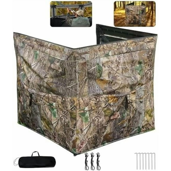 Hunting for Deer, 3-Panel Adjustable Blinds See Through Deer Hunting Blinds Portable with Bag, Silent Ground Camo Tent for Turkey Hunting for 2-3 Person$$Other