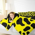 thumbnail image 4 of jejeloiu Leopard Print Full Size Comforter Sets,Abstract Cheetah Pattern Bedding Comforter Set,Yellow Black Bedding Sets For Men Women,Breathable Home Decor Reversible,3pcs, 4 of 8