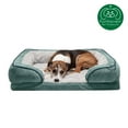 thumbnail image 5 of FurHaven Pet Products Velvet Waves Perfect Comfort Orthopedic Sofa-Style Pet Bed for Dogs & Cats - Celadon Green, Large, 5 of 13
