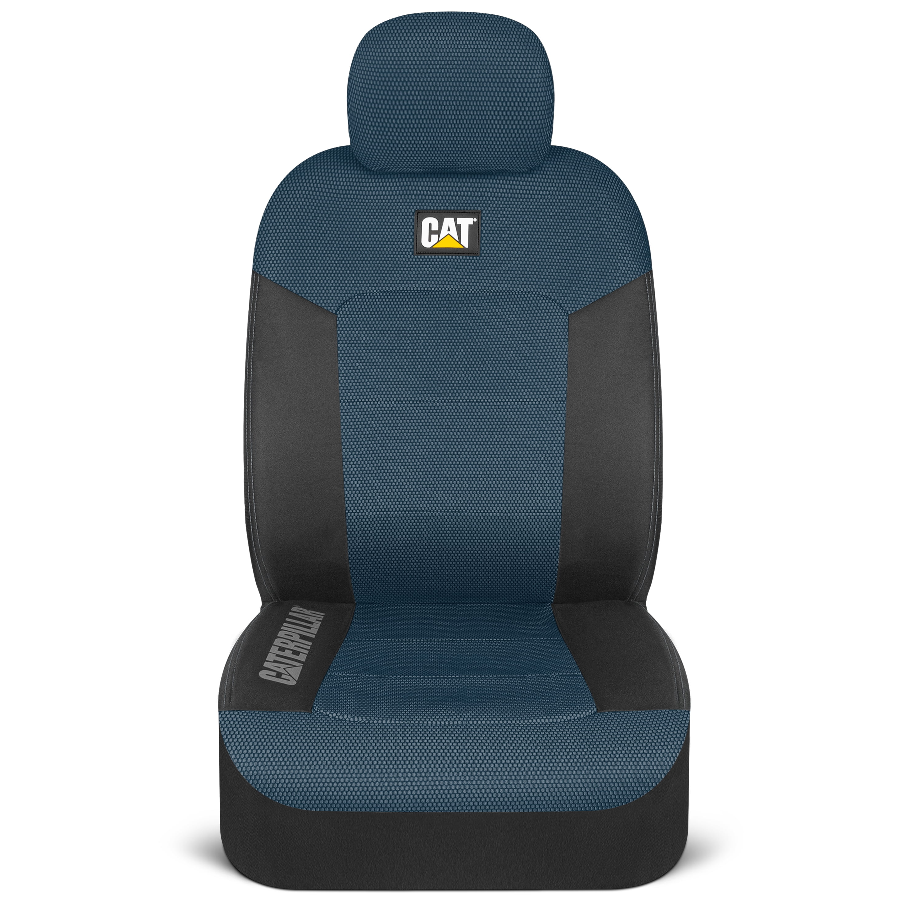 CAT Blue & Black Seat Covers For Cars, Trucks, & SUV - Set of (2) MeshFlex Car Seat Cover Front Seat Protectors - Airbag Compatible Seat Covers for SUV Interior Covers & Seat Cover Accessories