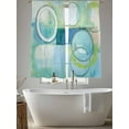 thumbnail image 5 of Abstract Art Street Art Circle Teal Retro Sheer Curtains 72 Inches Long 2 Panels Light Filtering Semi Sheer Window Curtains Drapes for Bedroom Living Room 52"x72", 5 of 7