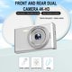 thumbnail image 5 of Cámara digital de 48 megapíxeles, Alta definición, Para niños y estudiantes, En casa, Lector de tarjetas portátil, Cámara especial para niños y estudiantes, Cámara de tarjeta portátil, Plata, 5 of 6