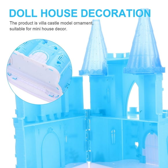 2 Pcs Doll House Villa Castle Model Decor Mini House Accessories Villa Castle Model Toy