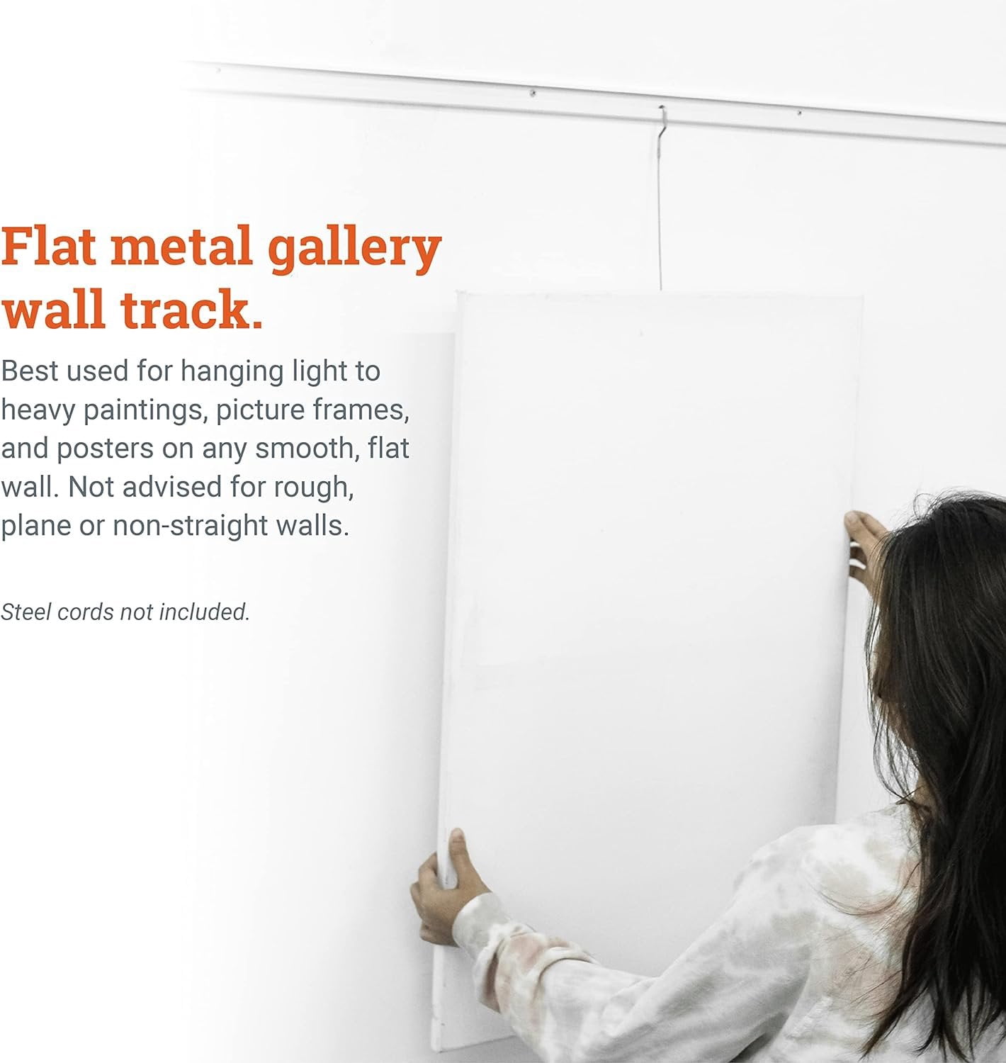 Picture Hang Solutions - 154-lb Capacity Wall Track - 79-Inch Picture Rail - Gallery Hanging Systems