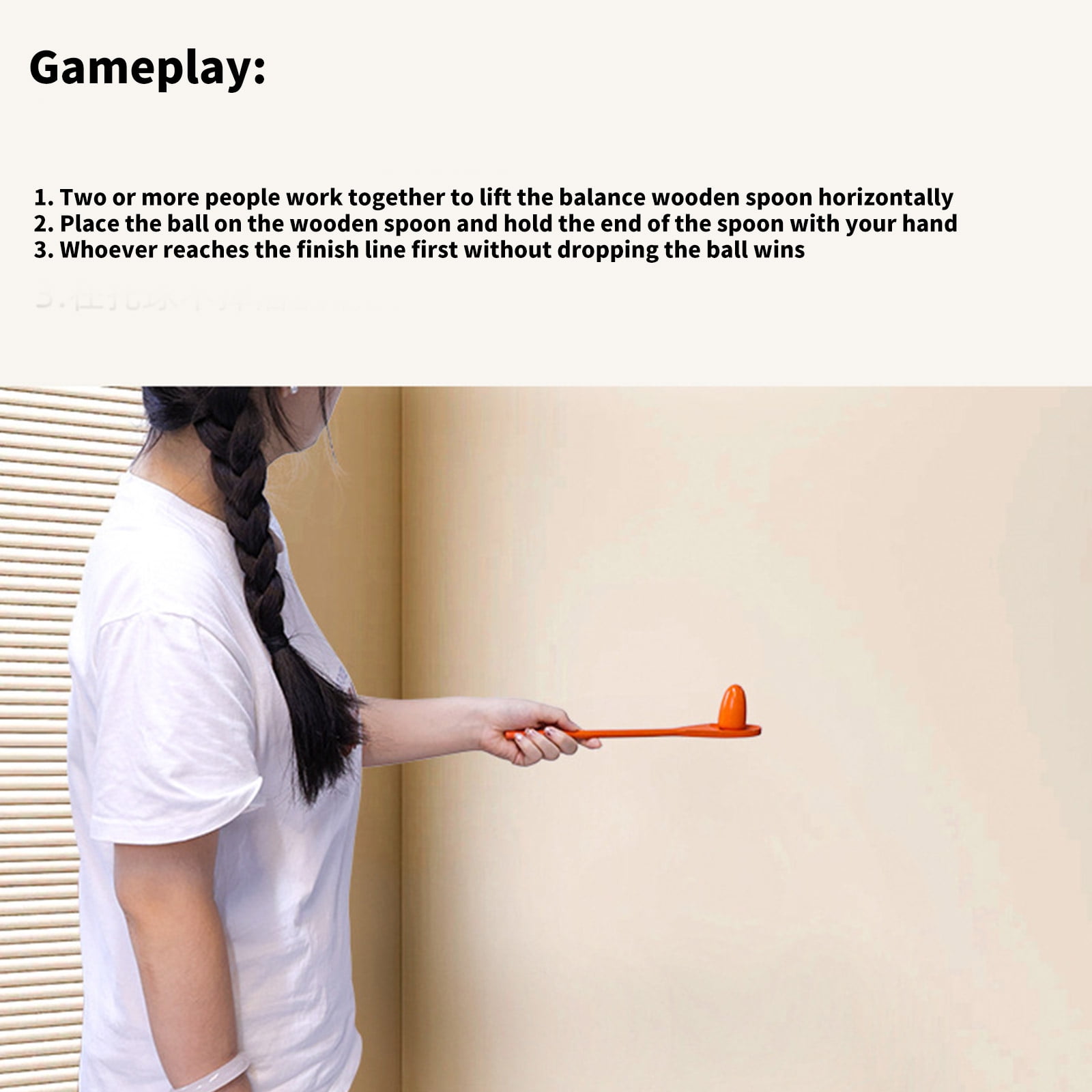 12Pieces Eggs Spoon Race Game Toy for Outdoor Easter Hunting Parties Kids Group Coordination Activity Supply Toy