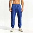 thumbnail image 3 of Jalioing Mens Cargo Sweatpants Solid Color Drawstring Elastic Waist Cuffed Joggers with Pocket Casual Outdoor Sport Pants, 3 of 7