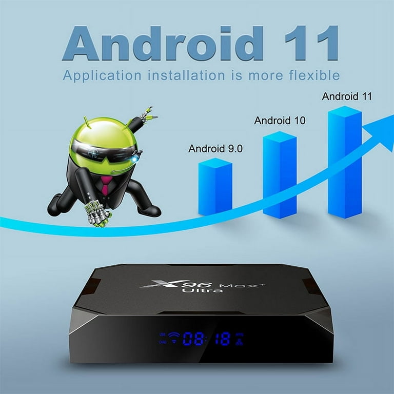 X96 MAX Ultra Smart TV Box Android 11.0 Amlogic S905X4 2.4G 5G WiFi 8K HDR  Media Player BT4.X 100M Quad Core 4GB+64GB Set Top Box