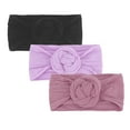 thumbnail image 2 of WUANDIXFA Newborn Bow Headband 3pcs Baby Girls Bows Headbands Nylon Hairbands Ribbon Bow Accessories for Newborns Infants Toddlers and Kids,Black,One Size, 2 of 6