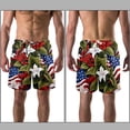 thumbnail image 3 of luoweisi Men's Beach Shorts Quick Dry Swim Trunks with Mesh Lining American Flag and Plants M, 3 of 5