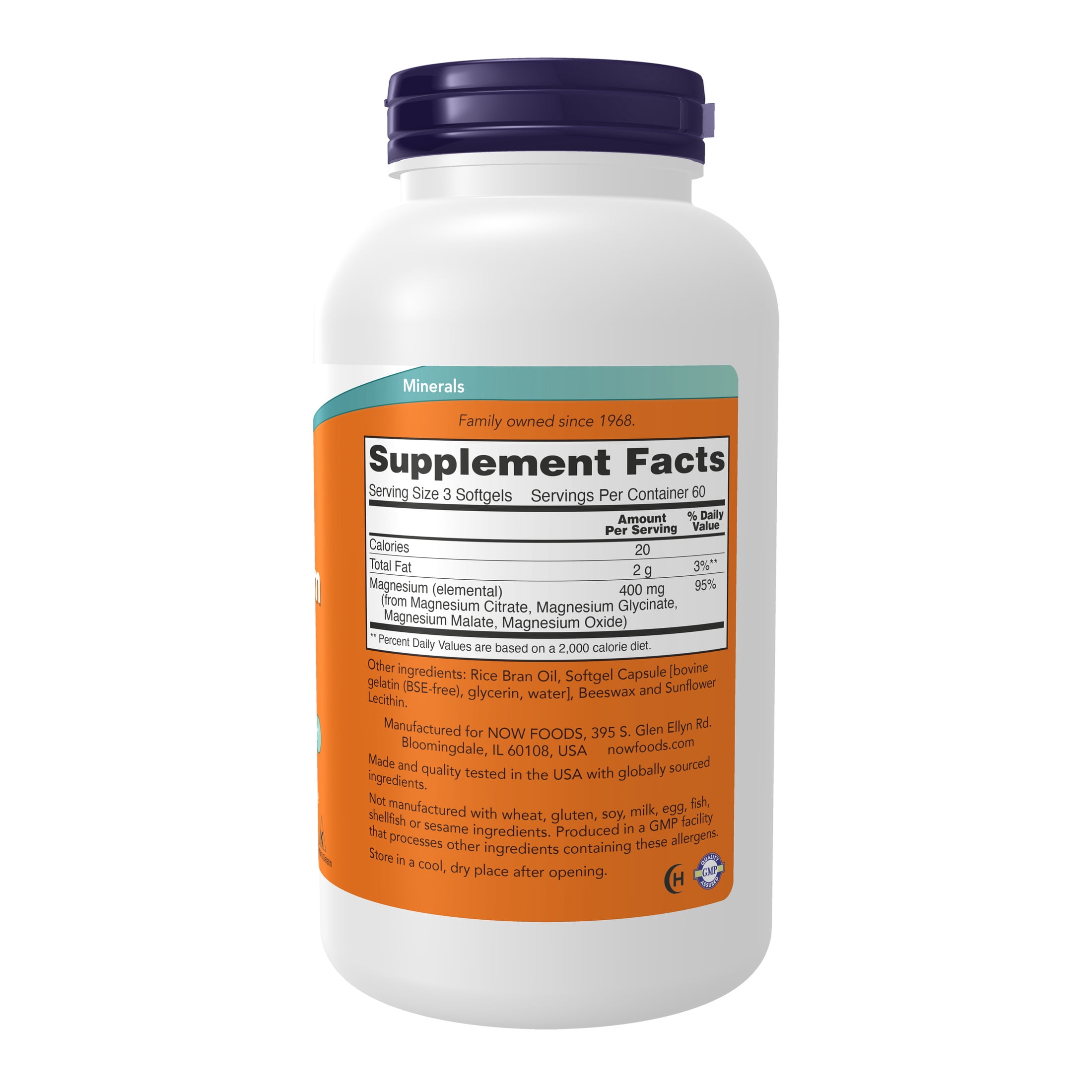NOW Supplements, Magnesium Citrate, With Glycinate & Malate, Nervous System Support*, 180 Softgels