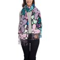 thumbnail image 2 of ZNDUO Cartoon Abstract Flowers Pattern Pashmina Shawls，Wraps Winter Warm Soft Scarf for Women, 2 of 8