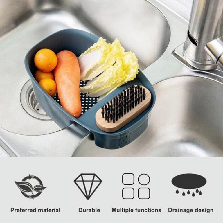 Kitchen Sink Strainer Multifunction Basket Sink Side Storage