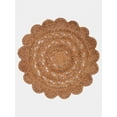 thumbnail image 2 of HAND WOVEN JUTE ECO-FRIENDLY AREA RUGS - 4'x4', Round Shape, Beige Color, Oriental Pattern, High Pile, Natural Fiber, Outdoor Indoor Handmade Area Rugs for Living Room, Bed Room (J00072), 2 of 7