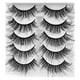 thumbnail image 1 of 5 pares de pestañas postizas de varias capas: aspecto natural y esponjoso, suaves y ligeras, fáciles de aplicar para el maquillaje de ojos diario o de fiesta, 1 of 1