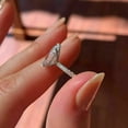 thumbnail image 3 of 2ct Lab Created Diamond Pear Cut Women's Wedding Ring 14K White Gold Plated, 3 of 5