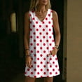 thumbnail image 5 of QUNYINEY A Line Sundresses for Women Beach Polka Dot Sleeveless Mini Tank Dress V Neck Casual with Pockets Vacation Loose Fit Dresses, 5 of 7