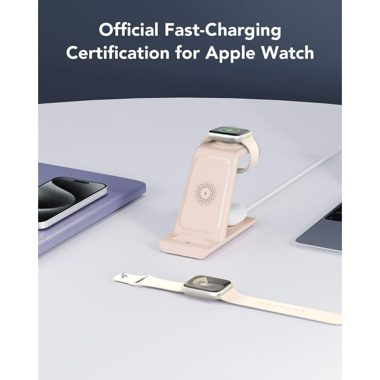 HATALKIN 3 in 1 Wireless Charging Station Compatible for Apple Products Multiple Devices Apple Watch 9 Ultra 8 7 SE 6 5 4 3 Pro 2 iPhone 15 14 13 12