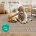 thumbnail image 4 of ODIKA 5'x7' Brown Micro-Crosshatch Stilt Design Washable Area Rug Intricate Geometric Lines and Patterns Non-Slip, Low Pile, Stain Resistant for Guest Room, Lounge, Apartment, 4 of 7