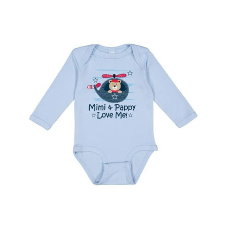 

Inktastic Mimi and Pappy Love Me Baby Boy Gift Baby Boy Long Sleeve Bodysuit