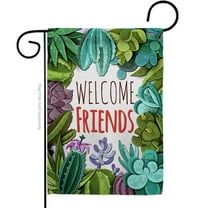 Angeleno Heritage G135115-BO Welcome Friends Floral Double-Sided Decorative Garden Flag, Multi Color