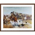 thumbnail image 2 of Art.com Bronc to Breakfast Giclee Print by Charles Marion Russell, Brown Frame Wall Art, 29" x 23", 2 of 5