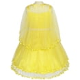 thumbnail image 4 of Robe Fille Cape Jaune Ceinture Perle Mariage Fête 7 Ans, 4 of 9